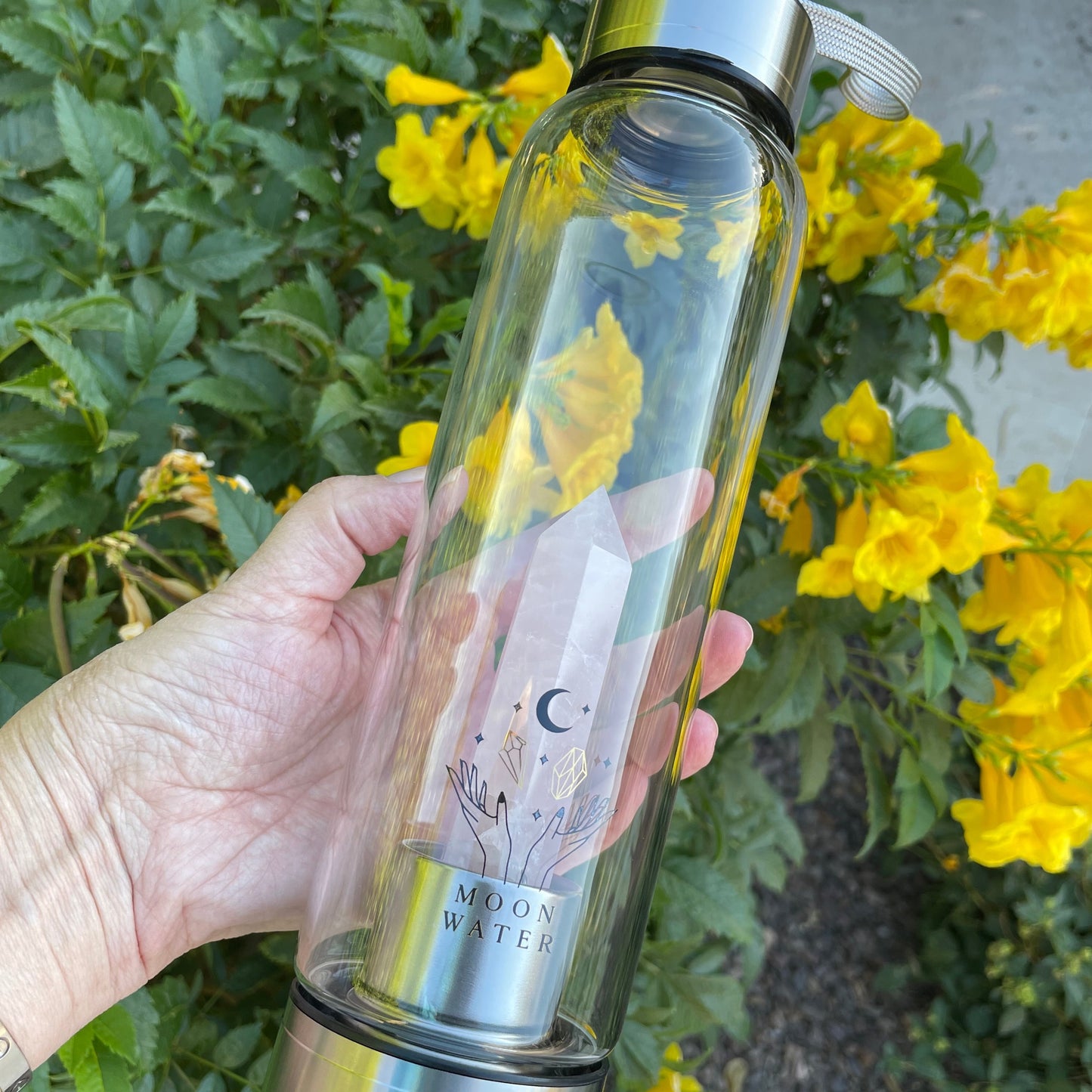 limited Time OFFER Rose Quartz Rose Gold and Stainless Steel Water Bottle